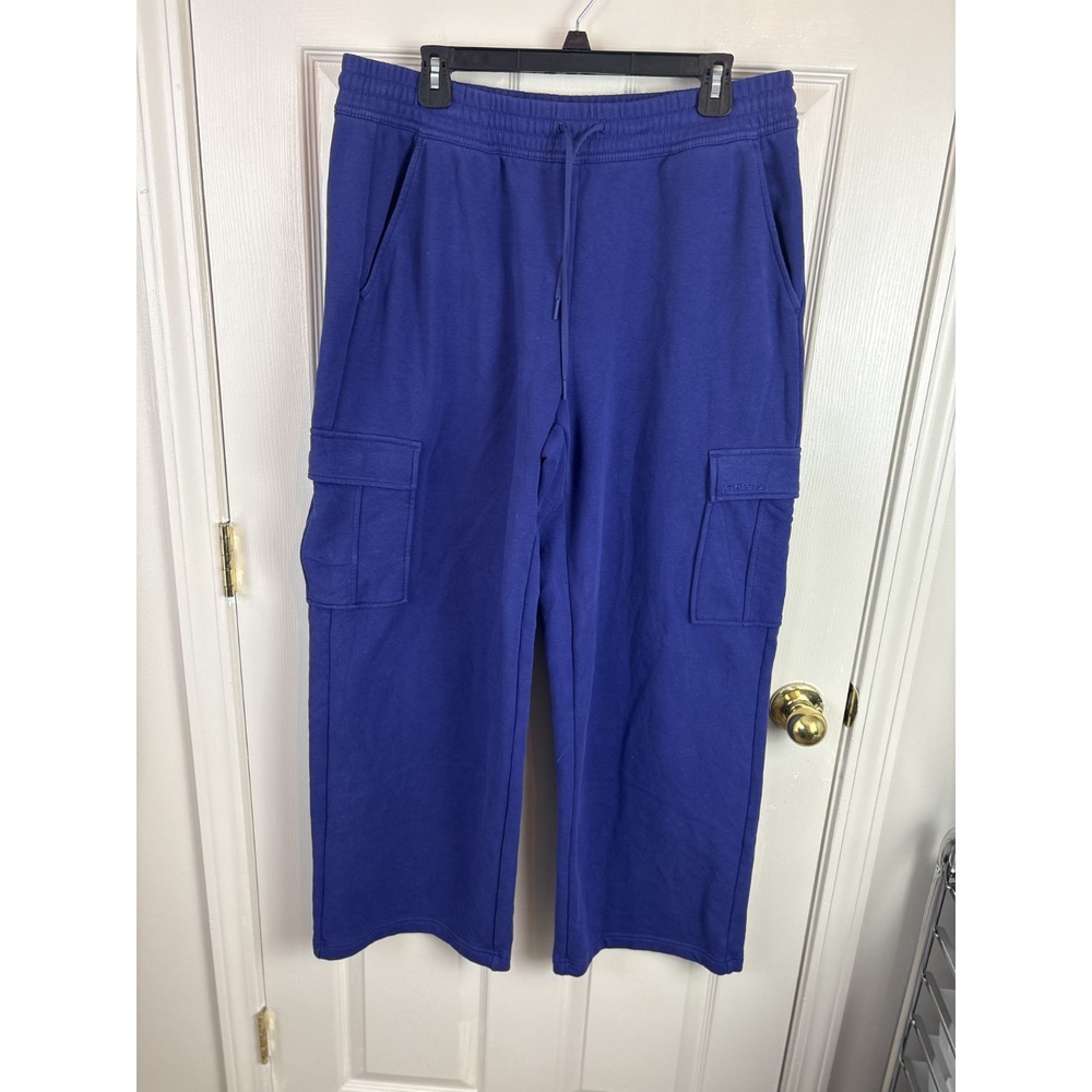 Athleta Cargo Pants Women Large Purple Excellent Coaster Luxe Wide Leg Jogger